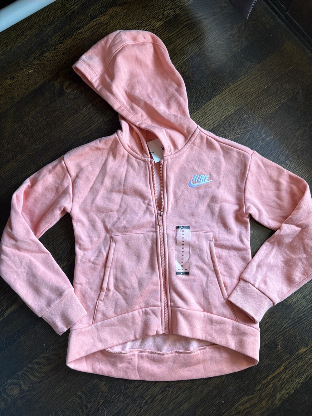 Nike Kids Peach Zip-Up Hoodie with Pocket